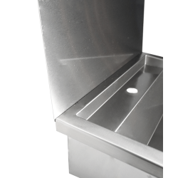 ÉVIER INOX 1 ROBINET 600MM BOUCHON DE VIDANGE ET COUVERCLE ANTI-ÉCLABOUSSURES INCLUS - 600x468x438 mm