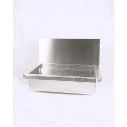 ÉVIER INOX 1 ROBINET 600MM BOUCHON DE VIDANGE ET COUVERCLE ANTI-ÉCLABOUSSURES INCLUS - 600x468x438 mm