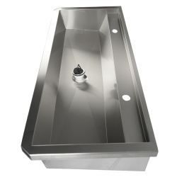 ÉVIER INOX 1 ROBINET 1200MM BOUCHON DE VIDANGE ET COUVERCLE ANTI-ÉCLABOUSSURES INCLUS   - 1200x468x438 mm