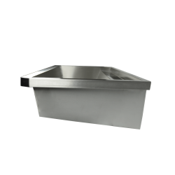 ÉVIER INOX 1 ROBINET 1200MM BOUCHON DE VIDANGE ET COUVERCLE ANTI-ÉCLABOUSSURES INCLUS   - 1200x468x438 mm