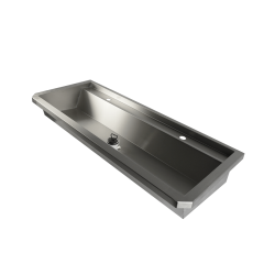 ÉVIER INOX 1 ROBINET 1200MM BOUCHON DE VIDANGE ET COUVERCLE ANTI-ÉCLABOUSSURES INCLUS   - 1200x468x438 mm