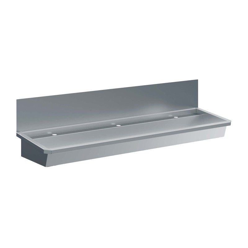 ÉVIER INOX 1 ROBINET 1800MM BOUCHON DE VIDANGE ET COUVERCLE ANTI-ÉCLABOUSSURES INCLUS - 1800x468x438 mm