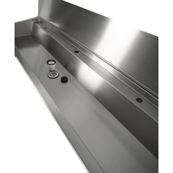 ÉVIER INOX 1 ROBINET 1800MM BOUCHON DE VIDANGE ET COUVERCLE ANTI-ÉCLABOUSSURES INCLUS - 1800x468x438 mm
