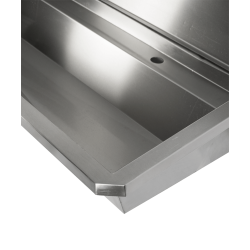 ÉVIER INOX 1 ROBINET 1800MM BOUCHON DE VIDANGE ET COUVERCLE ANTI-ÉCLABOUSSURES INCLUS - 1800x468x438 mm