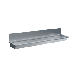 ÉVIER INOX 1 ROBINET 2400MM BOUCHON DE VIDANGE ET COUVERCLE ANTI-ÉCLABOUSSURES INCLUS - 2400x468x438 mm