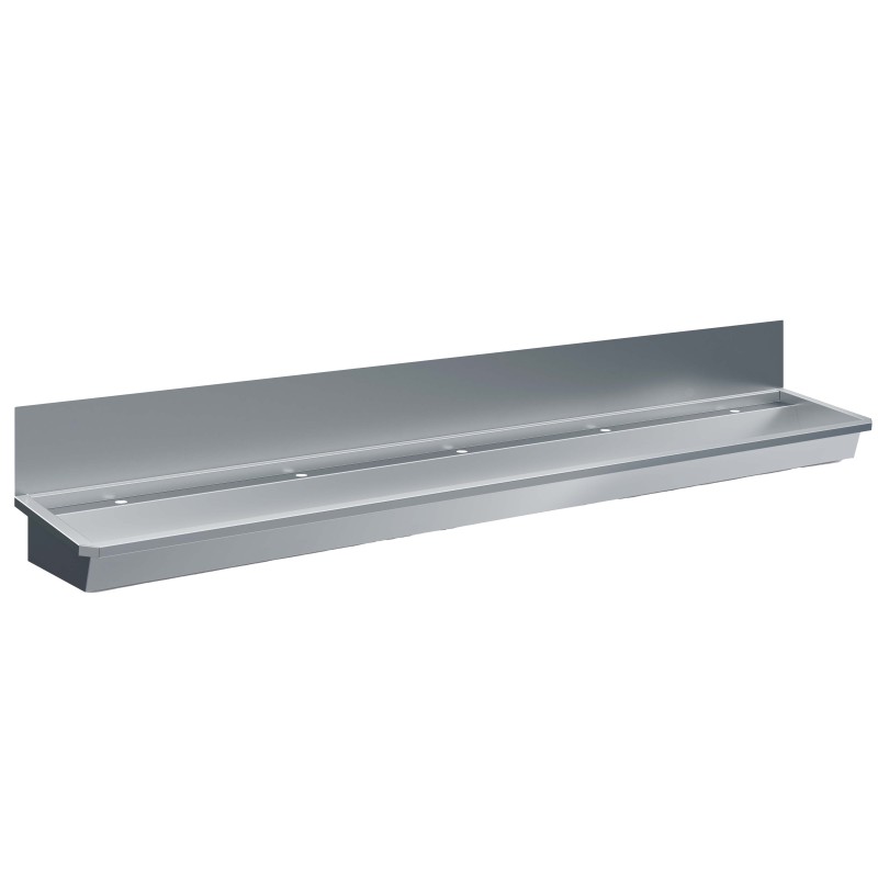 ÉVIER INOX 1 ROBINET 3000MM BOUCHON DE VIDANGE ET COUVERCLE ANTI-ÉCLABOUSSURES INCLUS - 3000x468x438 mm