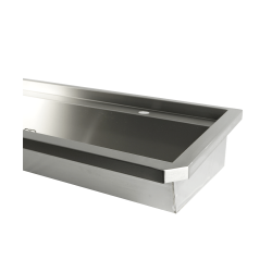 ÉVIER INOX 1 ROBINET 3000MM BOUCHON DE VIDANGE ET COUVERCLE ANTI-ÉCLABOUSSURES INCLUS - 3000x468x438 mm
