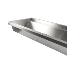 ÉVIER INOX 1 ROBINET 3000MM BOUCHON DE VIDANGE ET COUVERCLE ANTI-ÉCLABOUSSURES INCLUS - 3000x468x438 mm