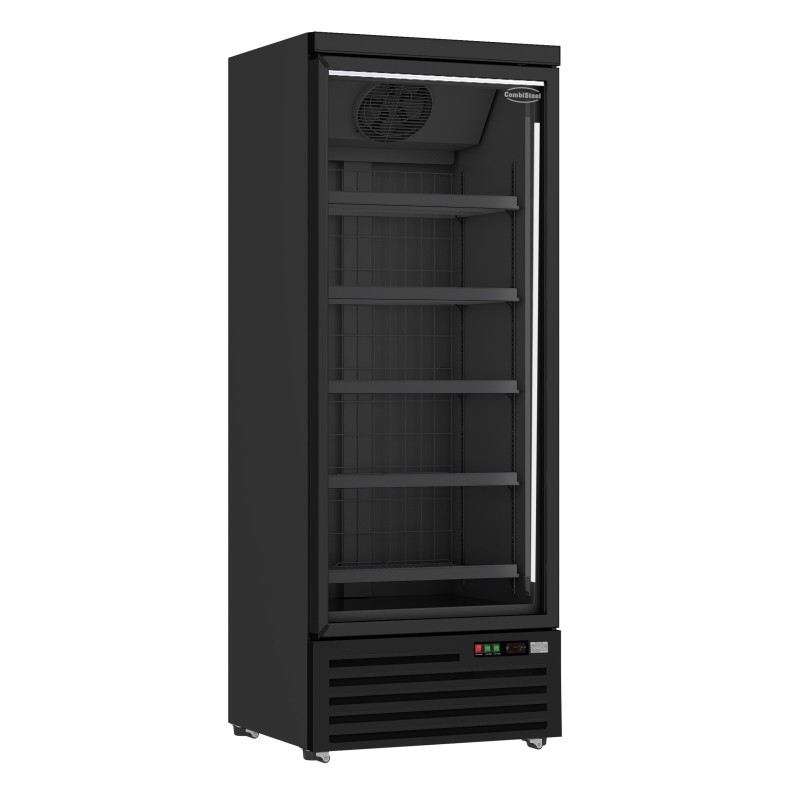 Armoire réfrigérée full black négative -18/-22°C - 1 porte vitrée battante - 600 litres
