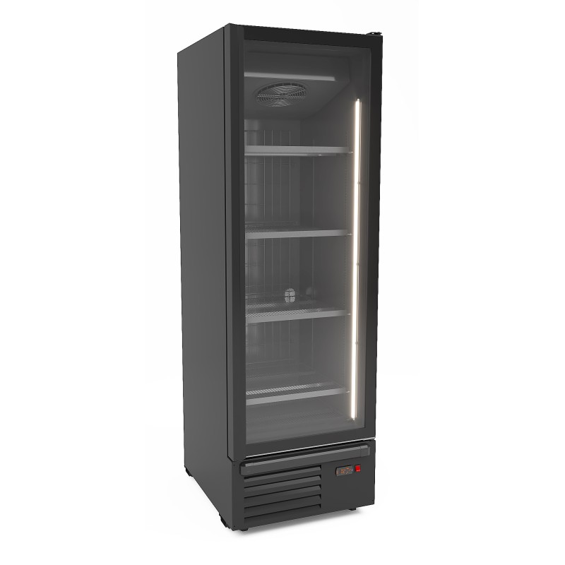 Vitrine murale réfrigérée full black négative -18/-23°C - 1 porte vitrée battante - 500 litres - Combisteel