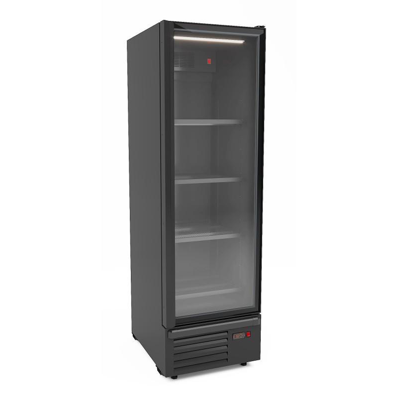 Vitrine murale réfrigérée full black positive +1/+7°C - 1 porte vitrée battante - 550 litres - Combisteel