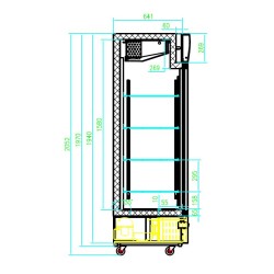 Réfrigérateur négatif 1 porte vitrée - 460 litres  -18/-24°C