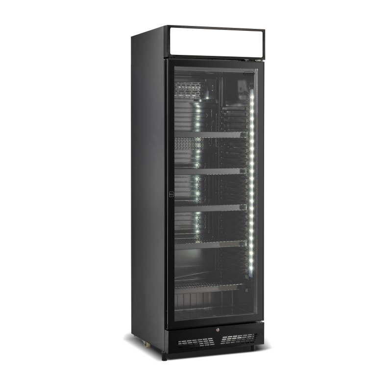Vitrine murale réfrigérée full black positive avec canopy +2/+10°C - 400 litres - Combisteel