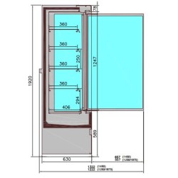 CHAMBRE FROIDE MURALE JAMIE 2 PORTES 1.5 - 1510x665x1920 mm