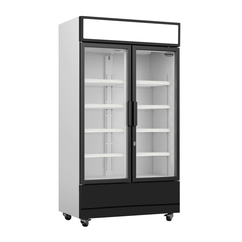 Armoire réfrigérée positive +1/+10°C - 2 portes vitrées battantes - 670 litres