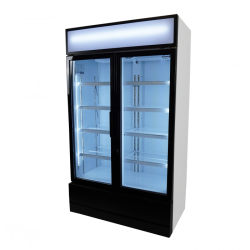 Armoire réfrigérée positive +1/+10°C - 2 portes vitrées battantes - 670 litres