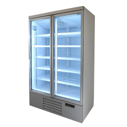 Armoire réfrigérée positive 0/+10°C - 2 portes vitrées battantes - 1000 litres