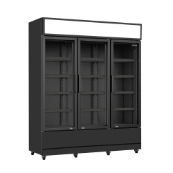Armoire réfrigérée positive +1/+10°C - 3 portes vitrées battantes - 1065 litres