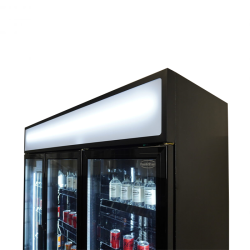 Armoire réfrigérée positive +1/+10°C - 3 portes vitrées battantes - 1065 litres