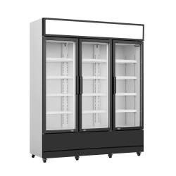 Armoire réfrigérée positive +1/+10°C - 3 portes vitrées battantes - 1065 litres