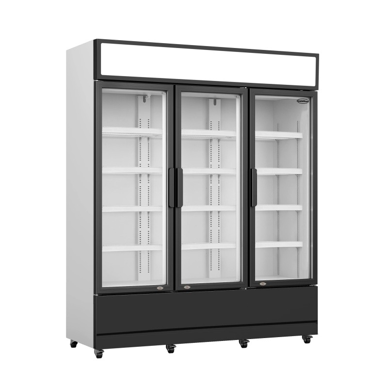 Armoire réfrigérée positive +1/+10°C - 3 portes vitrées battantes - 1065 litres