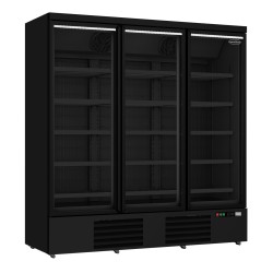 Armoire réfrigérée full black négative -18/-22°C - 3 portes vitrées battantes - 1530 litres