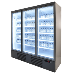 Armoire réfrigérée positive 0/+10°C - 3 portes vitrées battantes - 1530 litres