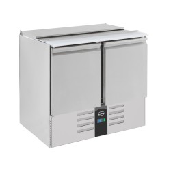 Meuble saladette à capot inox 2 portes - GN 1/1- Combisteel