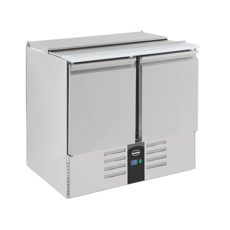 Meuble saladette à capot inox 2 portes - GN 1/1- Combisteel