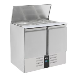 Meuble saladette à capot inox 2 portes - GN 1/1- Combisteel