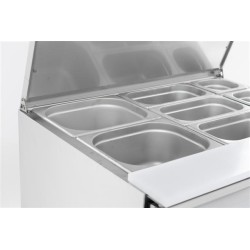 Meuble saladette à capot inox 2 portes - GN 1/1- Combisteel