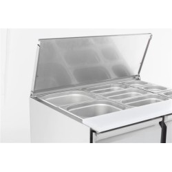 Meuble saladette à capot inox 2 portes - GN 1/1- Combisteel