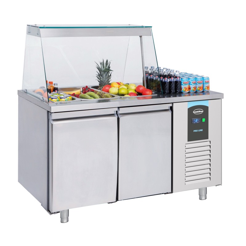 SALADETTE 2 PORTES 3x 1/1GN RÉCIPIENT - 1400x700x850 mm