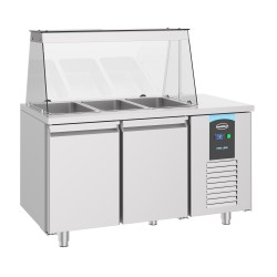 SALADETTE 2 PORTES 3x 1/1GN RÉCIPIENT - 1400x700x850 mm