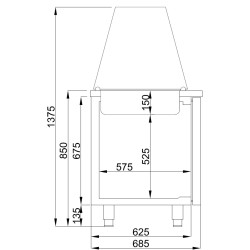 Saladette réfrigérée positive avec pare-haleine - vitrage bombé - 3 portes - 4 x GN 1/1