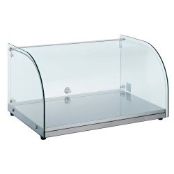 Vitrine bombée neutre à poser sans étagère intermédiaire