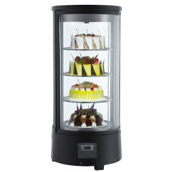 Vitrine à pâtisserie cylindrique rotative positive 72 litres