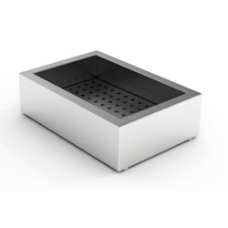 Bac à glace pilée inox poissonnerie - 1/1 GN - 402 x 590 x 170 mm