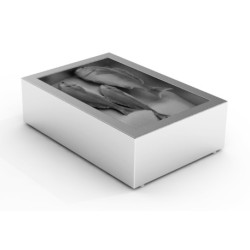 Bac à glace pilée inox poissonnerie - 1/1 GN - 402 x 590 x 170 mm