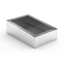 Bac à glace pilée incliné inox poissonnerie - 1/1 GN - 402 x 590 x 160/210 mm