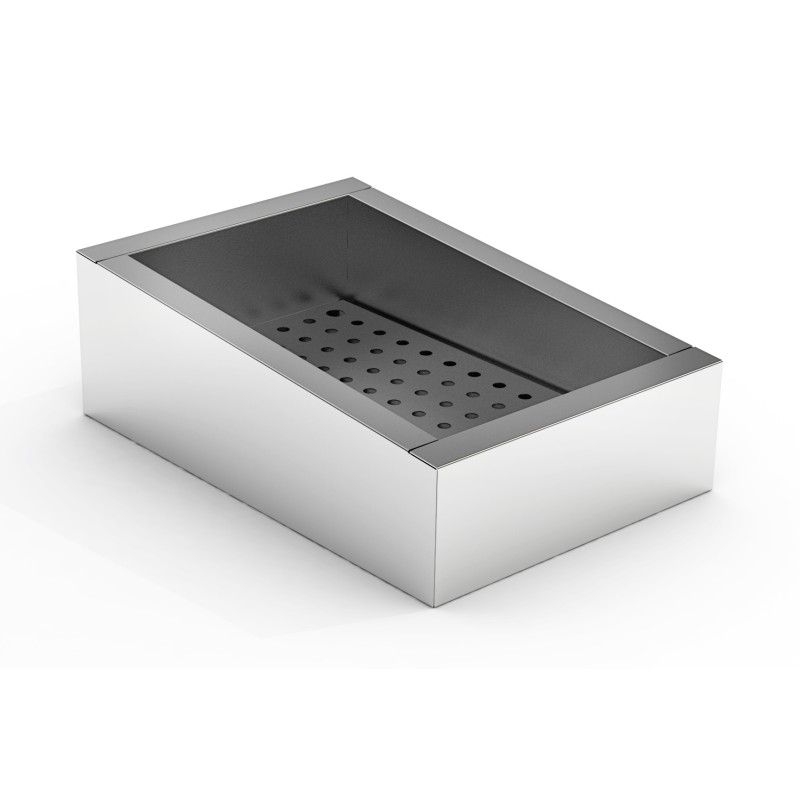 Bac à glace pilée incliné inox poissonnerie - 1/1 GN - 402 x 590 x 160/210 mm