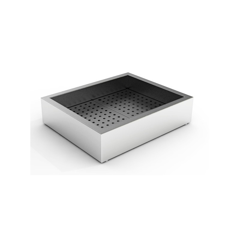 Bac à glace pilée inox poissonnerie - 2/1 GN - 722 x 590 x 170 mm