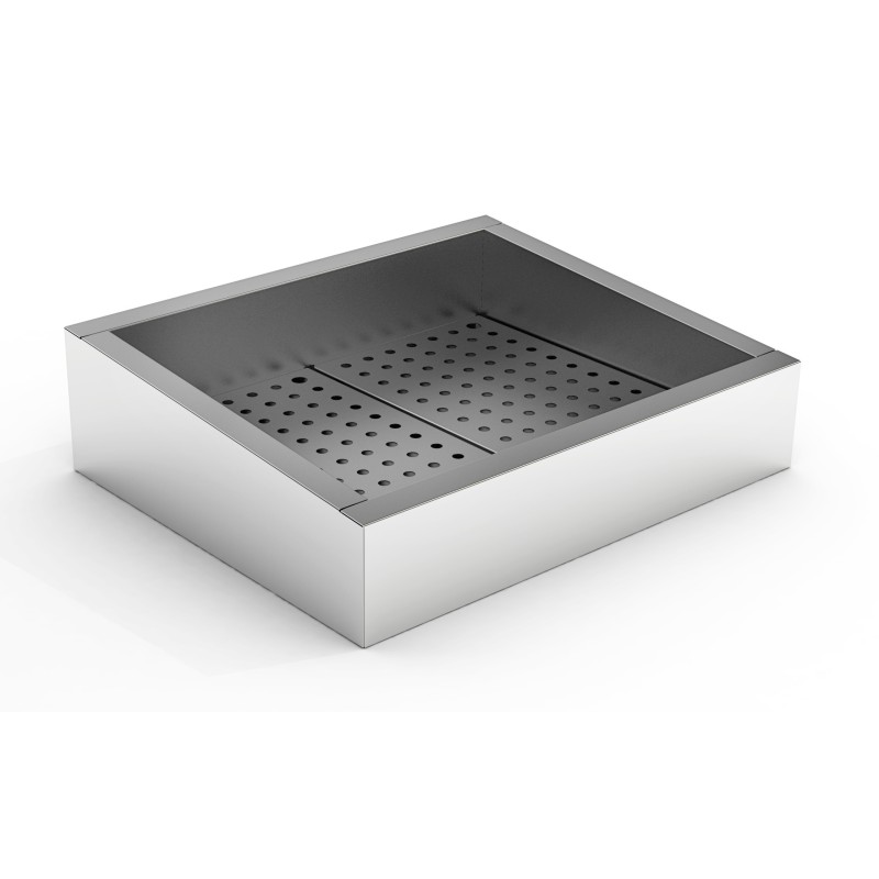 Bac à glace pilée incliné  inox poissonnerie - 2/1 GN - 722 x 590 x 160/210 mm