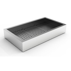Bac à glace pilée inox poissonnerie - 3/1 GN - 1042 x 590 x 170 mm
