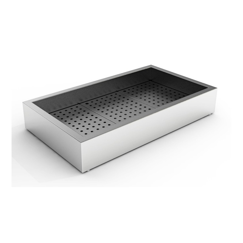 Bac à glace pilée inox poissonnerie - 3/1 GN - 1042 x 590 x 170 mm