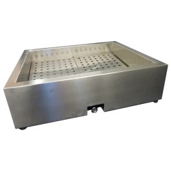 Bac à glace pilée incliné inox poissonnerie - 3/1 GN - 1042 x 590 x 160/210 mm