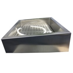 Bac à glace pilée incliné inox poissonnerie - 4/1 GN - 1362 x 590 x 160/210 mm