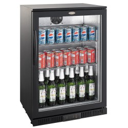 Arrière-bar noir - 1 portes vitrée battante - 138 litres - HAUTEUR 900 mm - Combisteel