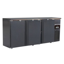 ARRIÈRE BAR RÉFRIGÉRÉE NOIR 3 PORTES - 2002x513x860 mm