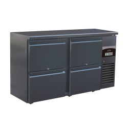 Arrière-bar réfrigéré noir 4 tiroirs